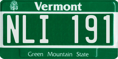 VT license plate NLI191