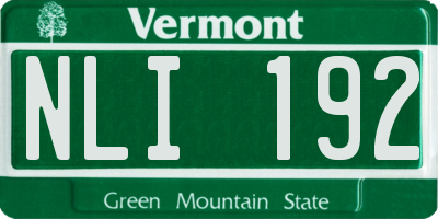 VT license plate NLI192