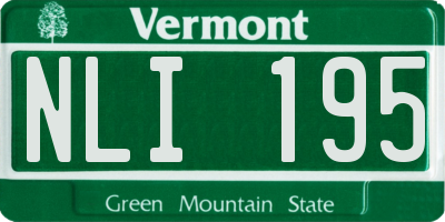 VT license plate NLI195