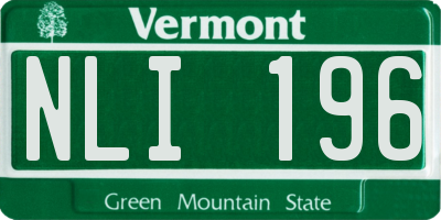 VT license plate NLI196