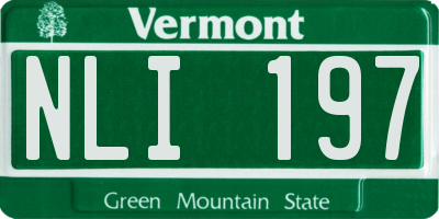 VT license plate NLI197