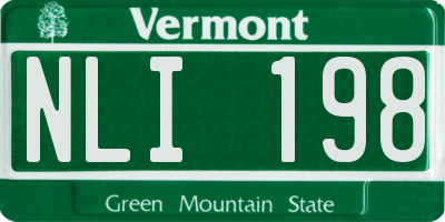 VT license plate NLI198