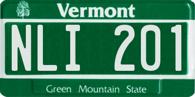 VT license plate NLI201