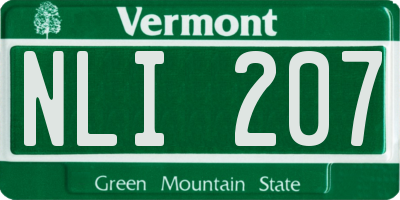 VT license plate NLI207