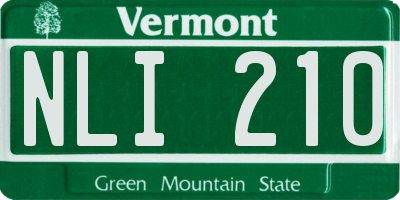 VT license plate NLI210