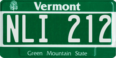 VT license plate NLI212