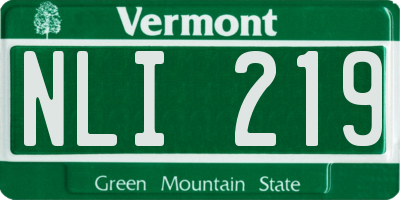 VT license plate NLI219