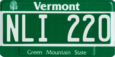 VT license plate NLI220