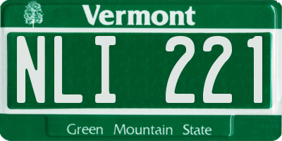 VT license plate NLI221