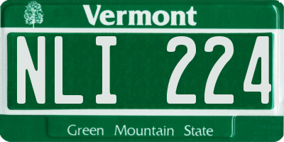 VT license plate NLI224