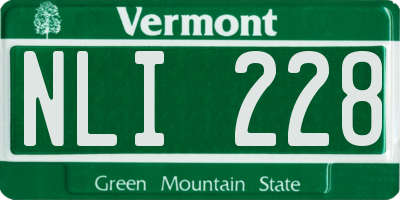 VT license plate NLI228