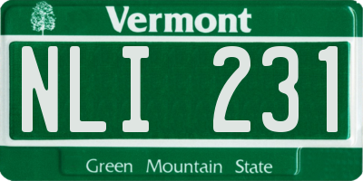 VT license plate NLI231