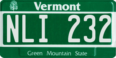 VT license plate NLI232