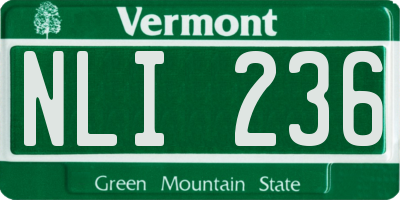 VT license plate NLI236