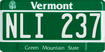 VT license plate NLI237
