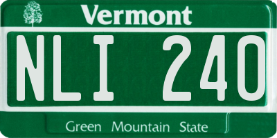 VT license plate NLI240