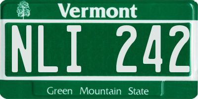 VT license plate NLI242