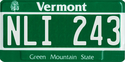 VT license plate NLI243