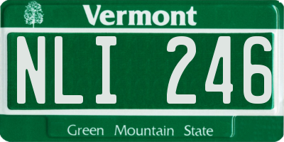 VT license plate NLI246