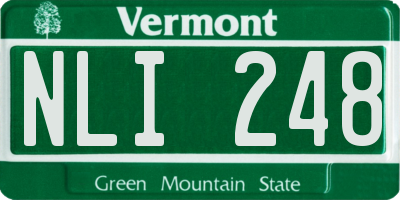 VT license plate NLI248