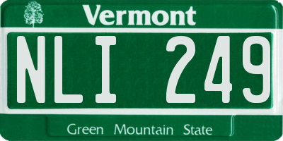 VT license plate NLI249