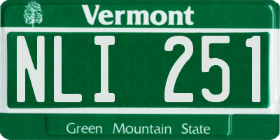 VT license plate NLI251