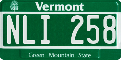 VT license plate NLI258