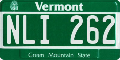 VT license plate NLI262