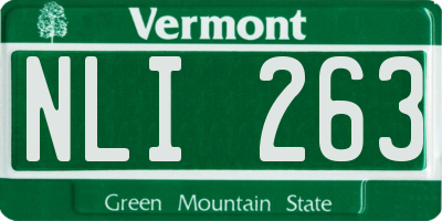 VT license plate NLI263