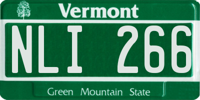 VT license plate NLI266