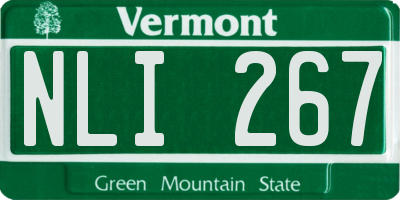 VT license plate NLI267