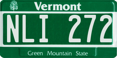 VT license plate NLI272