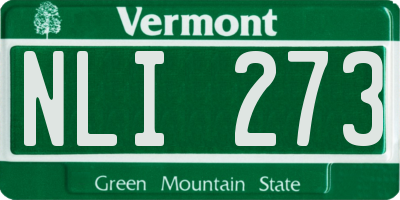 VT license plate NLI273
