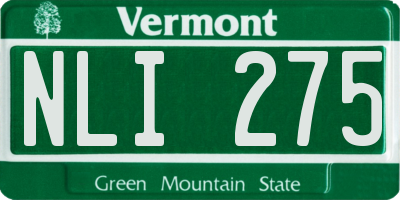 VT license plate NLI275