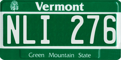 VT license plate NLI276