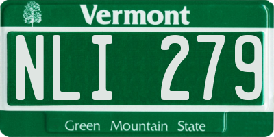 VT license plate NLI279