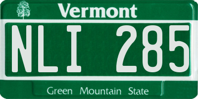 VT license plate NLI285