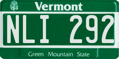 VT license plate NLI292