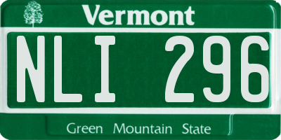 VT license plate NLI296