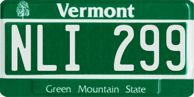 VT license plate NLI299