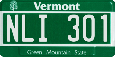 VT license plate NLI301