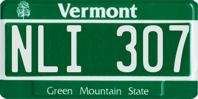 VT license plate NLI307