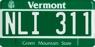 VT license plate NLI311
