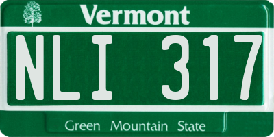 VT license plate NLI317