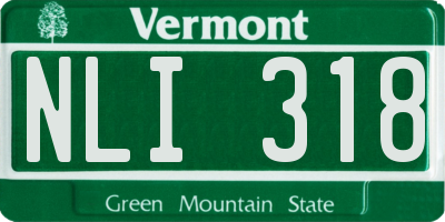 VT license plate NLI318