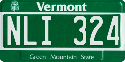 VT license plate NLI324