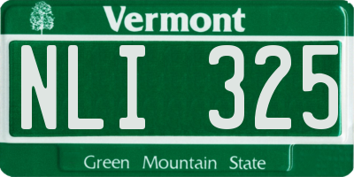 VT license plate NLI325