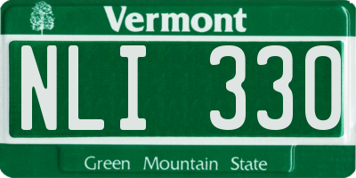 VT license plate NLI330