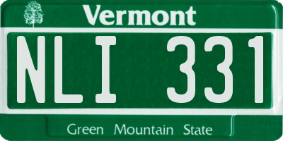 VT license plate NLI331