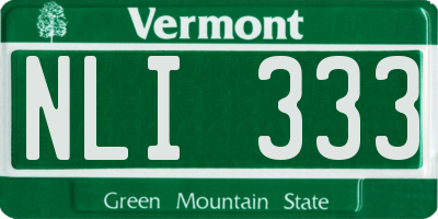 VT license plate NLI333